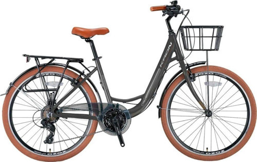 CX 100 - 28" City Bike - Unisex - 15' - 21 Vites - V.B - Füme-Gri/Kahverengi