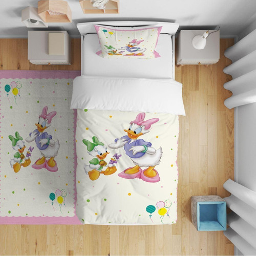 Yatak Örtüsü Duffy Duck Temalı 140x220 - Yastık Kılıfı Hediye