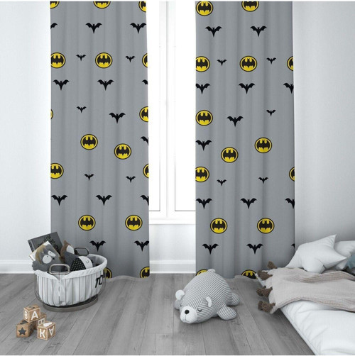 1 Kanat Çocuk Odası Perdesi Fon Perde Batman Yarasa