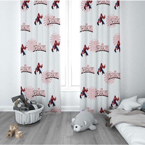 1 Kanat Çocuk Odası Perdesi Fon Perde Örümcek Ağı Spiderman