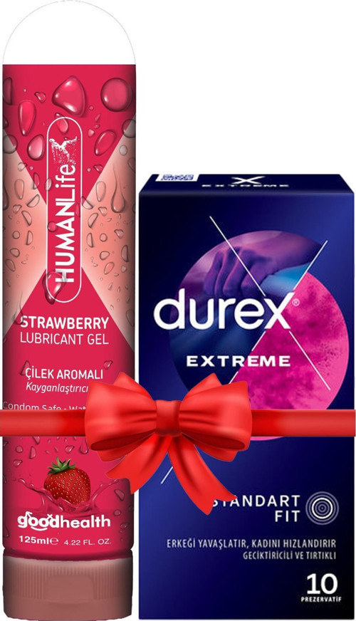 Extreme Prezervatif 10'lu + Humanlife Doğal Kayganlaştırıcı Jel Lubricant 125 ml