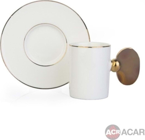 Taş Kulp Porselen Türk Kahve Fıncanı 6'Lı Set