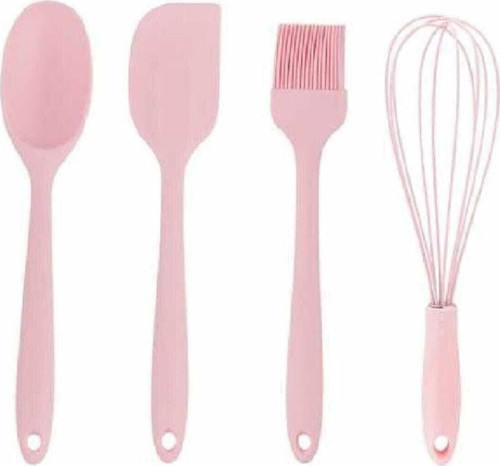 Silikon Açık Pembe 4 Lü Büyük Hazırlık Seti