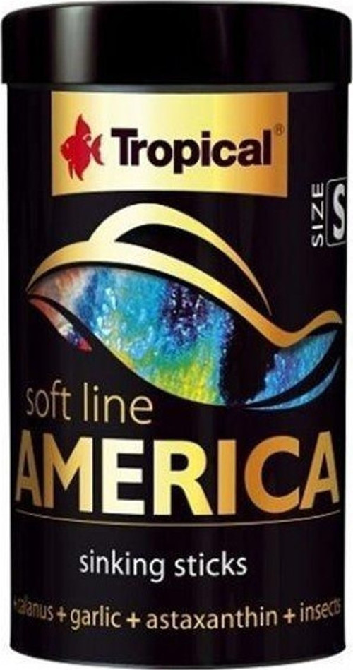 Softline America Kuzey ve Güney Amerika Balıkları için Yumuşak Taneli Balık Yemi Small 100 Ml 56 Gr