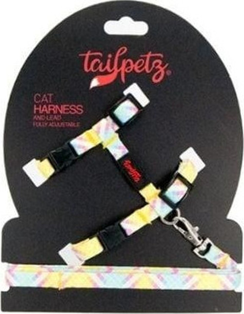 Harness Ayarlanabilir Kedi Göğüs ve Gezdirme Tasması Mirror 22-30 Cm