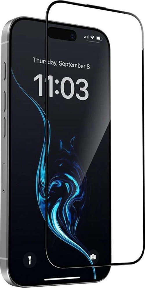 İphone16 Pro Uyumlu Elektriklenme Önleyici Anti-Static Tam Kaplayan Temperli Cam Ekran Koruyucu
