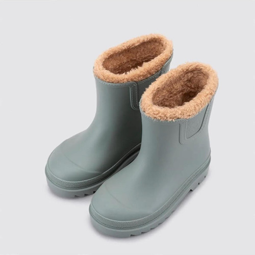 W10290 013 Tokıo Borreguıto Verde Green Yeşil İçi Kürklü Çocuk Yağmur Çizmesi