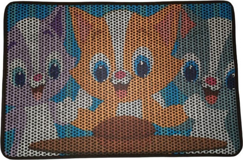 Büyük Elekli Çift Katlı Kedi Kumu Paspası 75X59 cm Desenli No:2