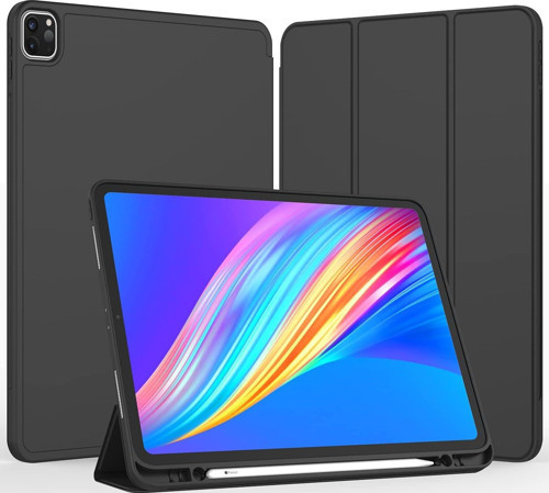 Apple iPad Pro 12.9 (2021) 5. Nesil Kalemlikli Uyku Modlu Yatay Standlı Stromix Smart Kılıf A2378 A2461 A2379