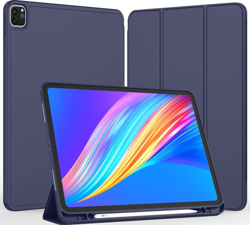 Apple iPad Pro 12.9 (2021) 5. Nesil Kalemlikli Uyku Modlu Yatay Standlı Stromix Smart Kılıf A2378 A2461 A2379