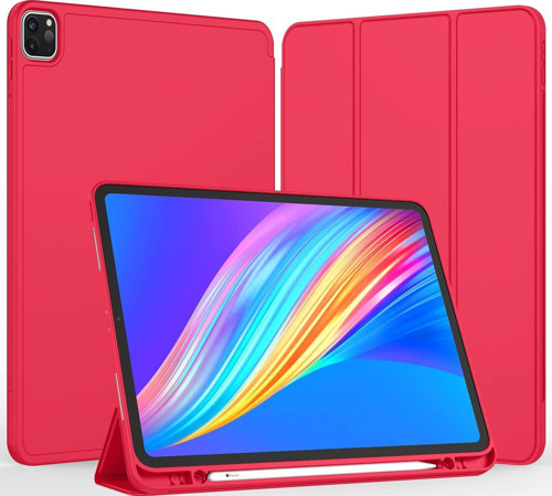 Apple iPad Pro 12.9 (2021) 5. Nesil Kalemlikli Uyku Modlu Yatay Standlı Stromix Smart Kılıf A2378 A2461 A2379