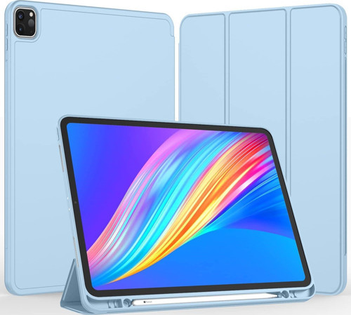 Apple iPad Pro 12.9 (2021) 5. Nesil Kalemlikli Uyku Modlu Yatay Standlı Stromix Smart Kılıf A2378 A2461 A2379