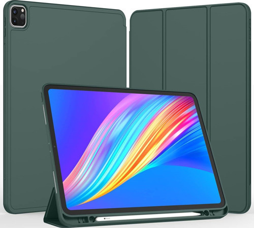 Apple iPad Pro 12.9 (2021) 5. Nesil Kalemlikli Uyku Modlu Yatay Standlı Stromix Smart Kılıf A2378 A2461 A2379