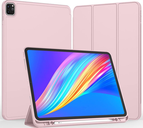Apple iPad Pro 12.9 (2021) 5. Nesil Kalemlikli Uyku Modlu Yatay Standlı Stromix Smart Kılıf A2378 A2461 A2379