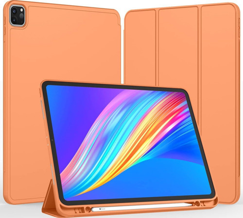 Apple iPad Pro 12.9 (2021) 5. Nesil Kalemlikli Uyku Modlu Yatay Standlı Stromix Smart Kılıf A2378 A2461 A2379