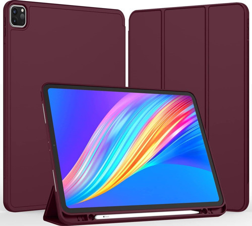 Apple iPad Pro 12.9 (2021) 5. Nesil Kalemlikli Uyku Modlu Yatay Standlı Stromix Smart Kılıf A2378 A2461 A2379