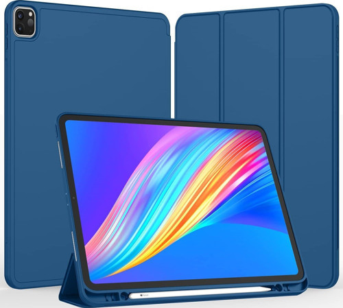 Apple iPad Pro 12.9 (2021) 5. Nesil Kalemlikli Uyku Modlu Yatay Standlı Stromix Smart Kılıf A2378 A2461 A2379