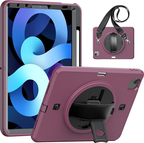 Apple iPad Air 4 10.9 Inc (2020) Döner Standlı Omuz Askılı Darbeye Dayanıklı Kalemlikli Armour Boxbox Kılıf A2324 A2325