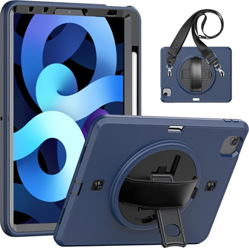 Apple iPad Air 5 10.9 Inc (2022) Döner Standlı Omuz Askılı Darbeye Dayanıklı Kalemlikli Armour Boxbox Kılıf A2588 A2589