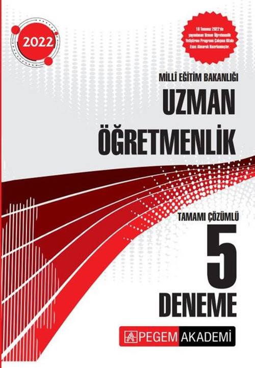 2022 Milli Eğitim Bakanlığı Uzman Öğretmenlik Tamamı Çözümlü 5 Deneme