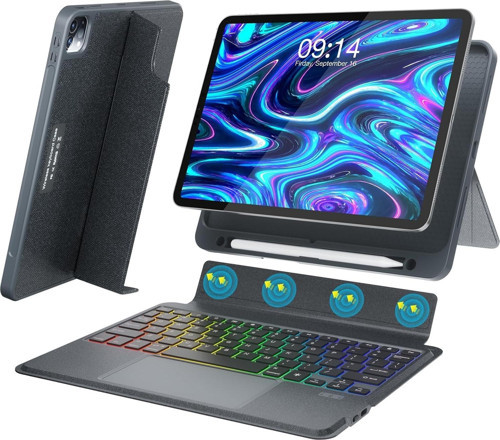 Apple iPad Pro 11 (2020) 2. Nesil Aydınlatmalı Bluetooth ve Touchpadli Kalemlikli Klavyeli Kılıf A2228 A2068