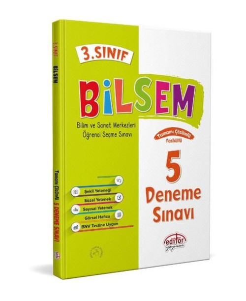 3.Sınıf Bilsem Tamamı Çözümlü 5 Fasikül Deneme Sınavı