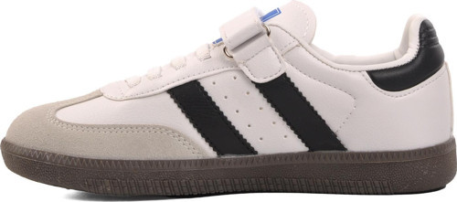 137-F Beyaz-Siyah Cırtlı Unisex Çocuk Sneaker