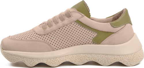7744224 Bej İçi Dışı Hakiki Deri Kadın Sneaker