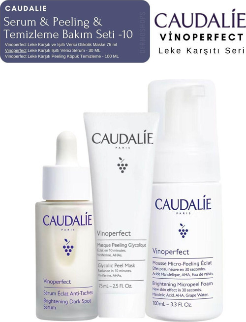 Vinoperfect Leke Bakım Seti -10 | Serum & Peeling & Temizleme Köpük Orijinal Boy