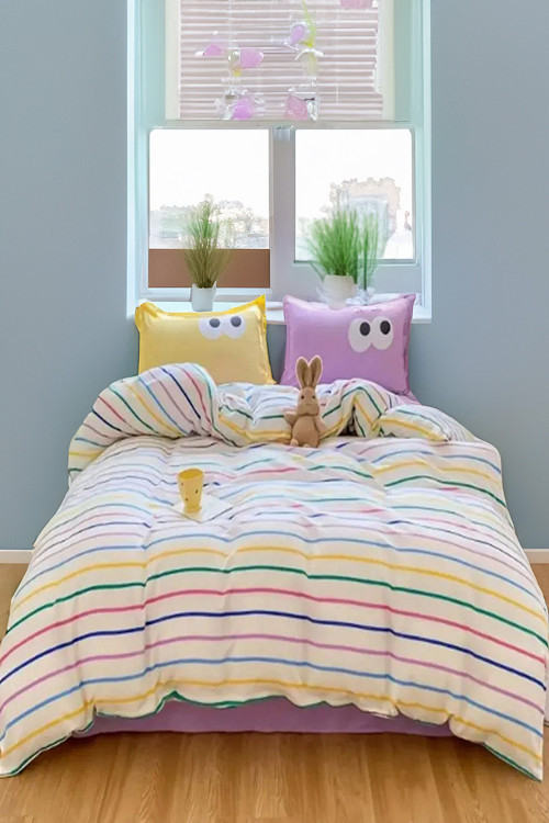 Kapitone Yatak Örtüsü Takımı Tek Kişilik 160x220 Cm Sarı lila Yumuşak ve Çift Taraflı