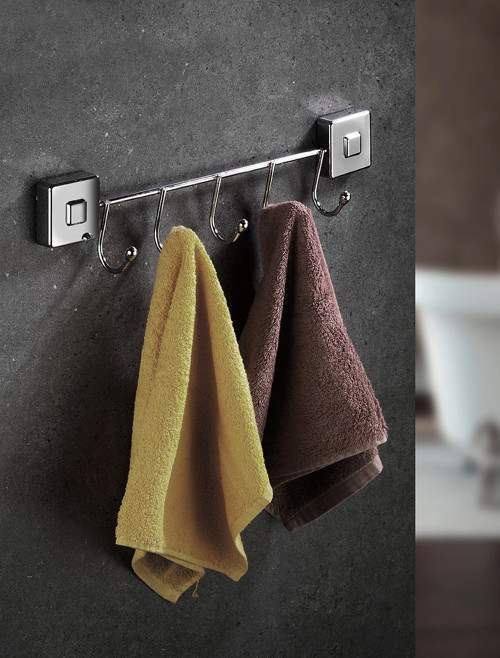 Delmeye Son Yapışkanlı 5 Kancalı Mutfak Banyo Havlu Bornoz Askısı Krom Y-605 premium KASA - 62