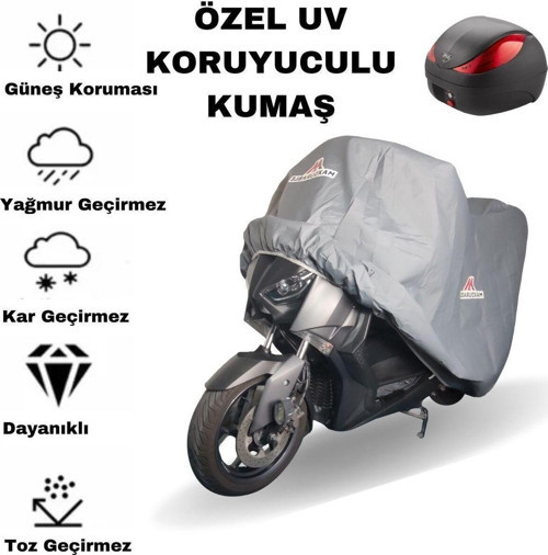 Rmg Moto Gusto Star 100 Topcase Uyumlu Motor Brandası Miflonlu Su Geçirmez