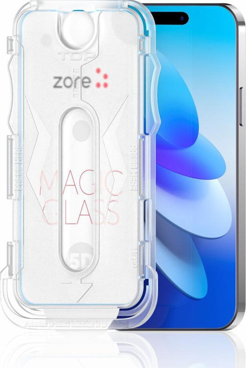 Apple iPhone 15 Pro Max Zore Kolay Uygulama Aparatlı 5D Magic Glass Cam Ekran Koruyucu