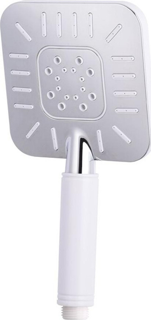 Banyo Çamlıca Kare El Duş Seti Başlığı Krom - Beyaz 4 Fonksiyonlu