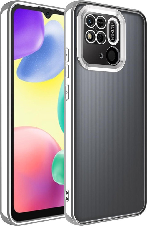 Xiaomi Redmi 10C Kılıf Kamera Korumalı Logo Gösteren Zore Omega Kapak