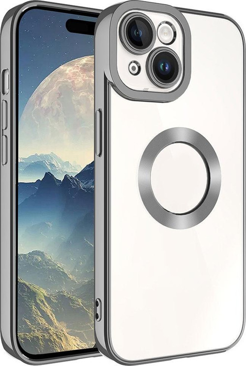 Apple iPhone 15 Plus Kılıf Kamera Korumalı Logo Gösteren Zore Omega Kapak