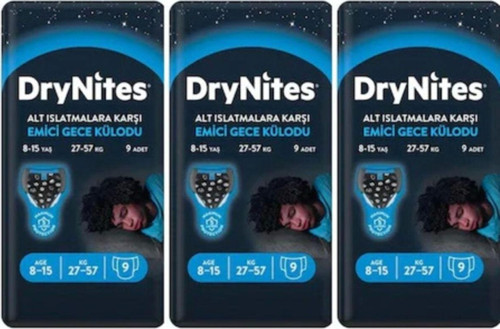 Drynites Erkek Emici Gece Külodu 8-15 Yaş 27 Adet