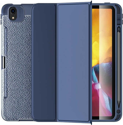 Apple iPad Air 11 inç 6. Nesil (2024) Yatay Standlı Kalemlikli Uyku Modlu Leather Smart Kılıf A2902 A2903