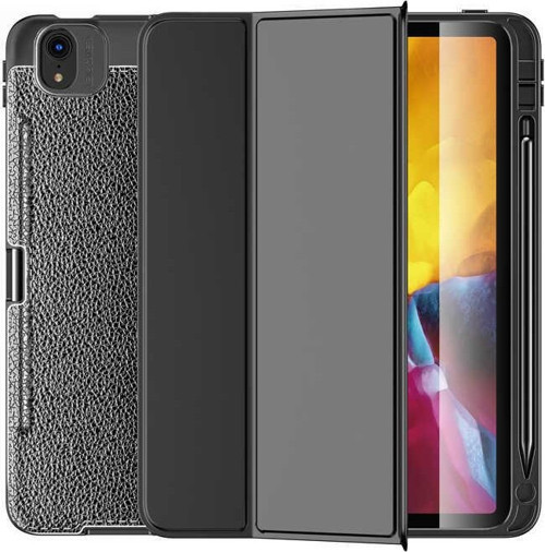 Apple iPad Air 11 inç 6. Nesil (2024) Yatay Standlı Kalemlikli Uyku Modlu Leather Smart Kılıf A2902 A2903