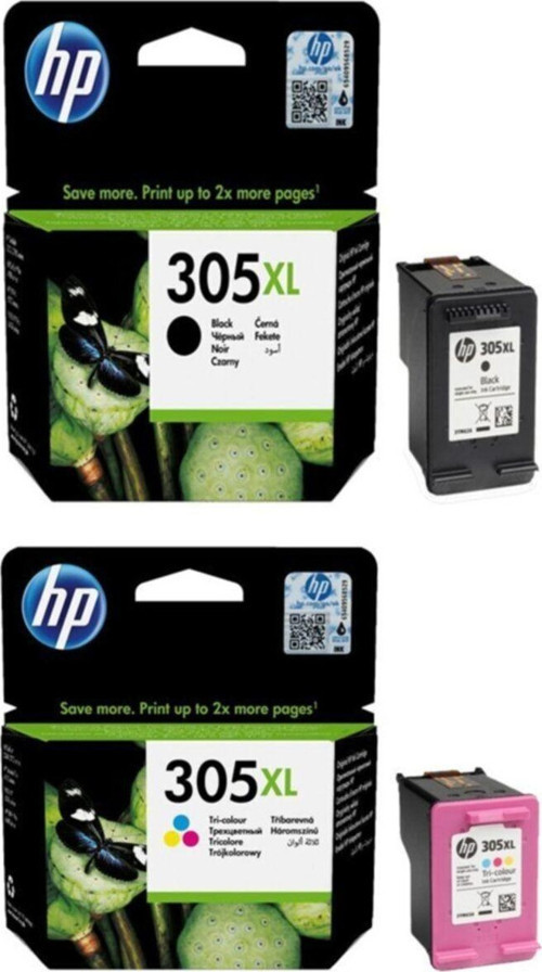 305Xl Siyah Ve Renkli 2Li Paket - 3Ym63Ae / 3Ym62Ae Deskjet 2320