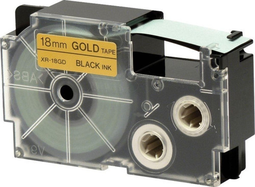 Xr-18Gd1 (Gold/Black) Etiket Yazıcısı Kartuşu Altın Renk Üstüne Siyah Baskı