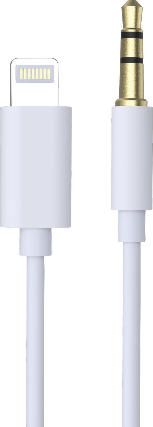 iPhone Uyumlu Lightning to 3.5mm Aux Kablosu Tak Çalıştır Beyaz 1 Metre