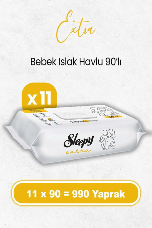 Extra Islak Bebek Havlusu 90 x 11 Adet (990 Yaprak)