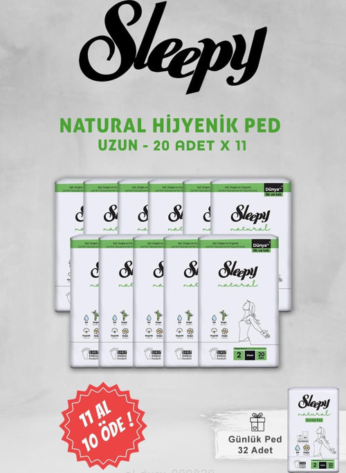 Natural Hijyenik Ped Uzun 20 Adet ve Günlük Ped Uzun 32 Adet