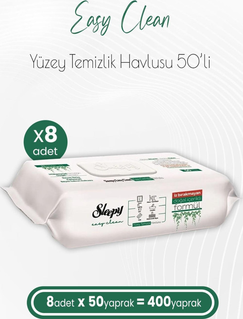 Easy Clean Yüzey Temizlik Havlusu 50 x 8 Adet (400 Yaprak)