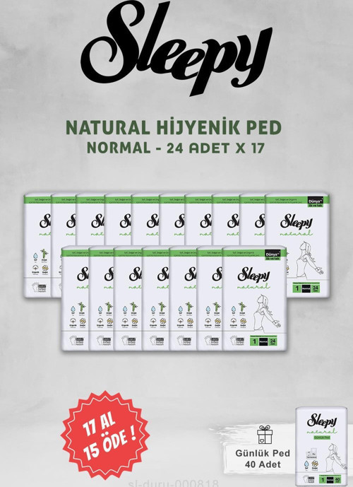 Natural Ultra Normal Hijyenik Ped 24 Adet ve 40'lı Günlük Ped