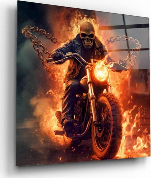 Motor Hayalet Sürücü Cam Tablo | Hediyelik, Dekoratif, Ofis, Mutfak