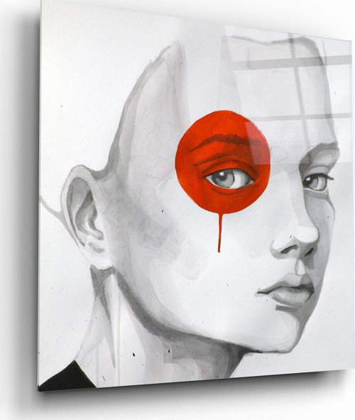 Renkli Göz Portre Cam Tablo | Hediyelik, Dekoratif, Ofis, Mutfak