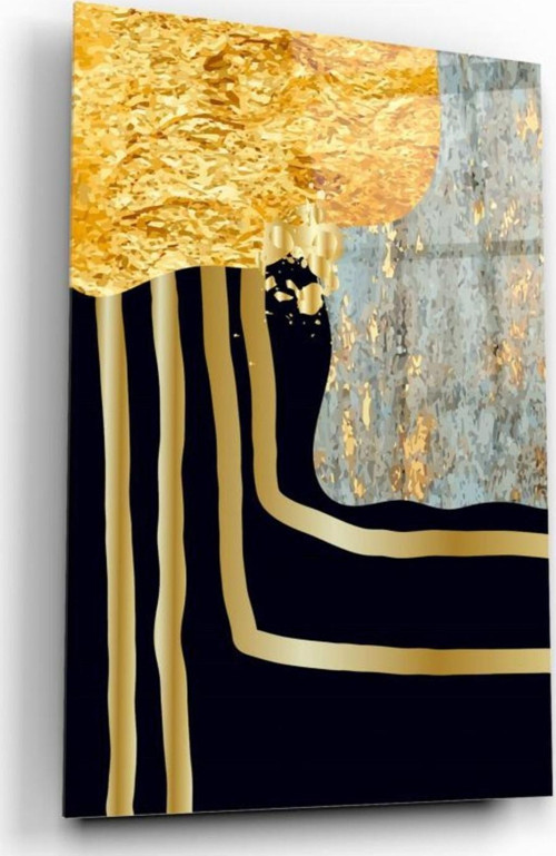 Gold Desenler Cam Tablo | Hediyelik, Dekoratif, Ofis, Mutfak