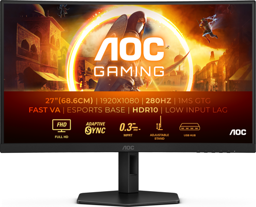 C27G4ZXU 27" 0.3 ms Full HD Curved 280 Hz Oyuncu Monitörü